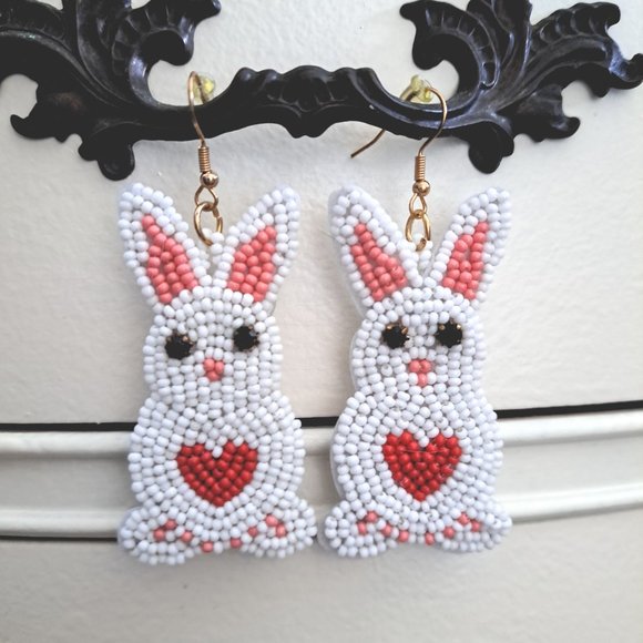 Beaded Valentines or Easter Earings - Picture 2 of 2